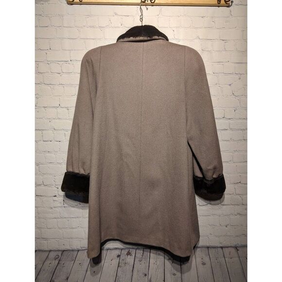 Alorna vintage fur & satin lined wool coat 2x * - Picture 4 of 6